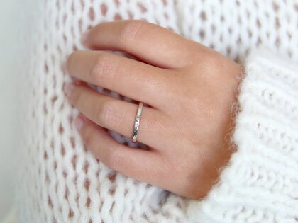 Bague de fiançailles Italic dans Argent 925/- avec diamant 0,03ct G/SI