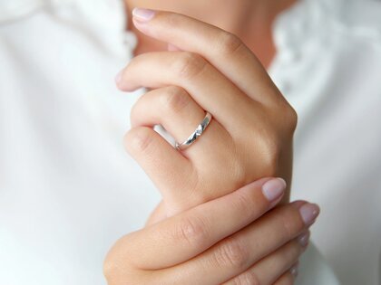 Bague de fiançailles Italic dans 14K or blanc avec diamant 0,10ct H/SI