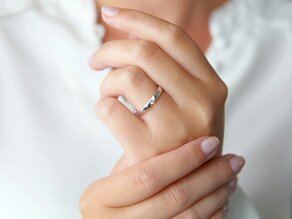 Bague de fiançailles Italic dans 14K or blanc avec diamant 0,10ct H/SI