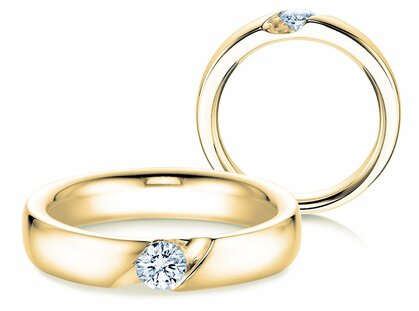 Bague de fiançailles Italic dans 14K or jaune avec diamant 0,30ct G/SI