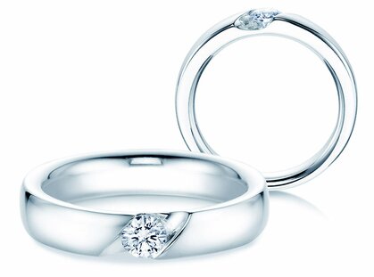 Bague de fiançailles Italic dans platine 950/- avec diamant 0,30ct G/SI