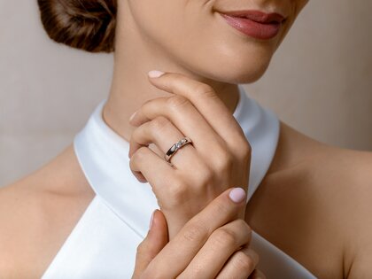 Bague de fiançailles Italic dans argent