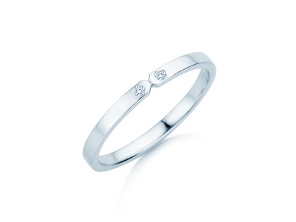 Bague de fiançailles Serenity Diamond en 9K or blanc avec diamants 0,02ct G/SI