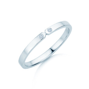 Bague de fiançailles Serenity Diamond en 9K or blanc avec diamants 0,02ct G/SI