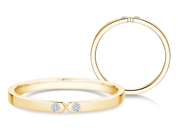 Bague de fiançailles Serenity Diamond en 9K or jaune avec diamants 0,02ct G/SI