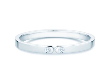 Bague de fiançailles Serenity Diamond en 9K or blanc avec diamants 0,02ct G/SI