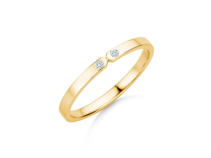 Bague de fiançailles Serenity Diamond en 9K or jaune avec diamants 0,02ct G/SI