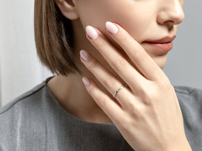 Bague de fiançailles Serenity Diamond en 9K or blanc avec diamants 0,02ct G/SI
