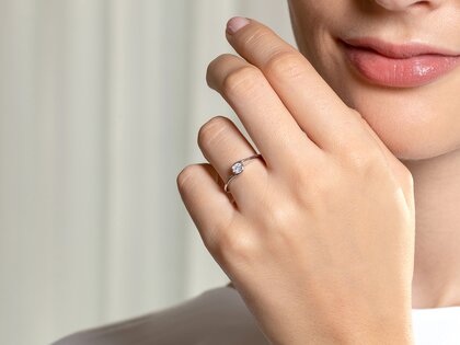 Bague de fiançailles Touch en 18K or blanc avec diamant 0,23ct D/IF