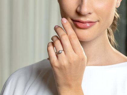 Bague de fiançailles Touch en 14K or jaune avec diamant 0,50ct G/SI
