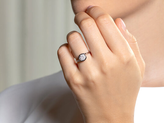 Bague de fiançailles Touch en 9K or rose avec diamant 1,00ct