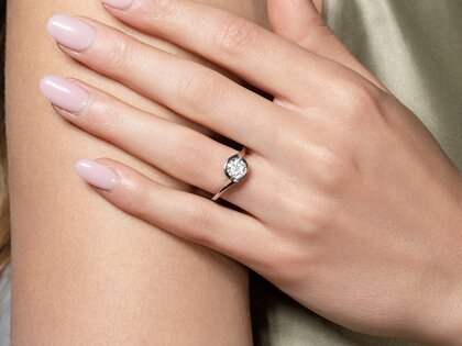 Bague de fiançailles Touch en 9K or blanc avec diamant 1,00ct H/SI