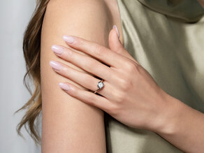 Bague de fiançailles Touch en 9K or blanc avec diamant 1,00ct H/SI