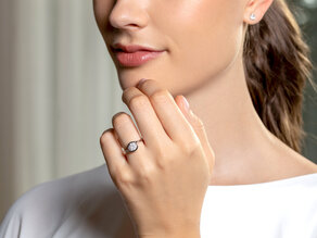 Bague de fiançailles Touch en 9K or blanc avec diamant 1,00ct H/SI