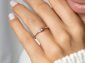 Bague de fiançailles Touch en Argent 925/- avec diamant 0,04ct G/SI