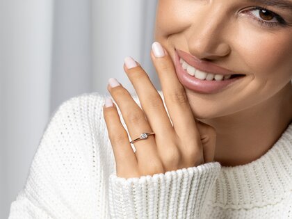 Bague de fiançailles Touch en 9K or blanc avec diamant 0,13ct G/SI