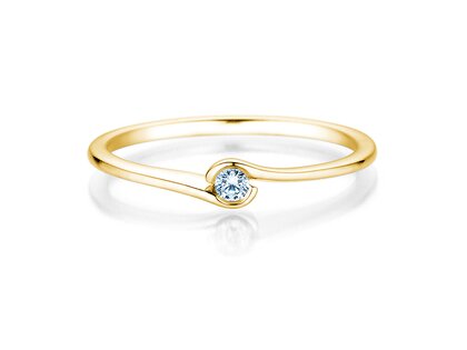 Bague de fiançailles Touch en 14K or jaune avec diamant 0,04ct G/SI