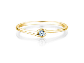 Bague de fiançailles Touch en 14K or jaune avec diamant 0,04ct G/SI
