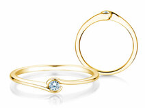 Bague de fiançailles Touch en 18K or jaune avec diamant 0,04ct G/SI