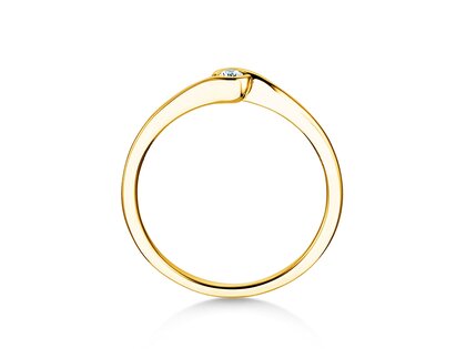 Bague de fiançailles Touch en 14K or jaune avec diamant 0,04ct G/SI