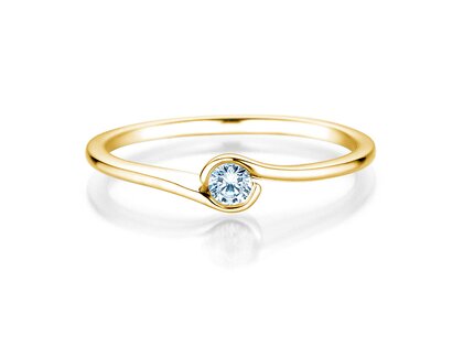 Bague de fiançailles Touch en 14K or jaune avec diamant 0,08ct G/SI