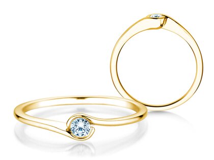 Bague de fiançailles Touch en 14K or jaune avec diamant 0,08ct G/SI