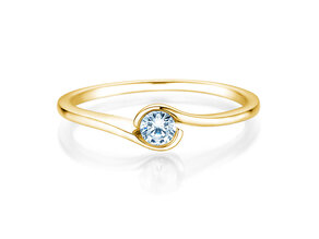 Bague de fiançailles Touch en 14K or jaune avec diamant 0,13ct G/SI