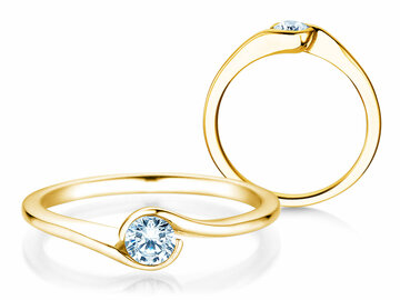 Bague de fiançailles Touch en 9K or blanc avec diamant 0,30ct H/SI
