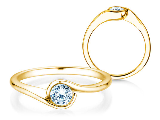 Bague de fiançailles Touch en 9K or blanc avec diamant 0,50ct H/SI
