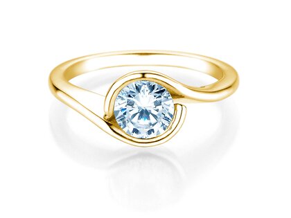 Bague de fiançailles Touch en 9K or jaune avec diamant 1,00ct H/SI