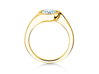 Bague de fiançailles Touch en 9K or jaune avec diamant 1,00ct H/SI