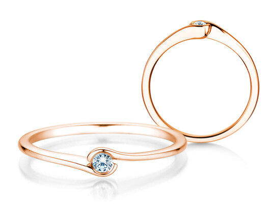 Bague de fiançailles Touch en Argent 925/- avec diamant 0,04ct H/SI