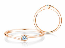 Bague de fiançailles Touch en 18K or rose avec diamant 0,04ct G/SI