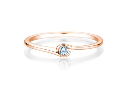 Bague de fiançailles Touch en 18K or rose avec diamant 0,04ct G/SI