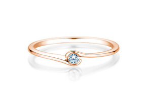 Bague de fiançailles Touch en 18K or rose avec diamant 0,04ct G/SI
