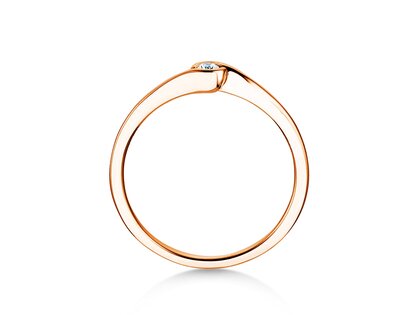 Bague de fiançailles Touch en 18K or rose avec diamant 0,04ct G/SI