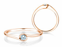 Bague de fiançailles Touch en 14K or rose avec diamant 0,08ct G/SI