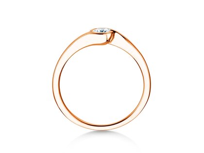 Bague de fiançailles Touch en 9K or rose avec diamant 0,13ct G/SI