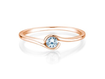 Bague de fiançailles Touch en 9K or rose avec diamant 0,13ct G/SI