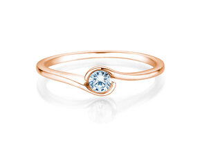 Bague de fiançailles Touch en 9K or rose avec diamant 0,13ct G/SI
