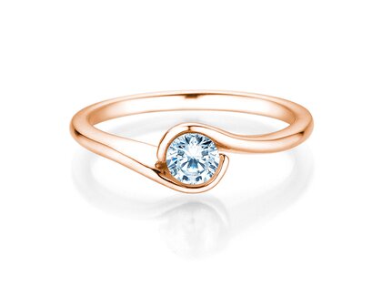 Bague de fiançailles Touch en 9K or rose avec diamant 0,50ct G/SI