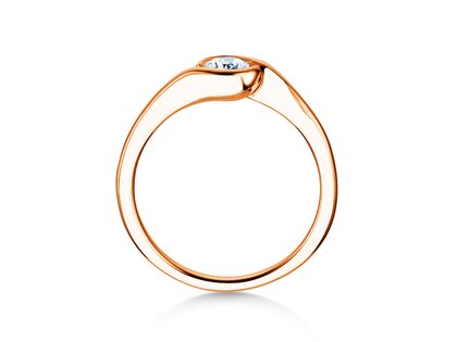 Bague de fiançailles Touch en 9K or rose avec diamant 0,50ct G/SI