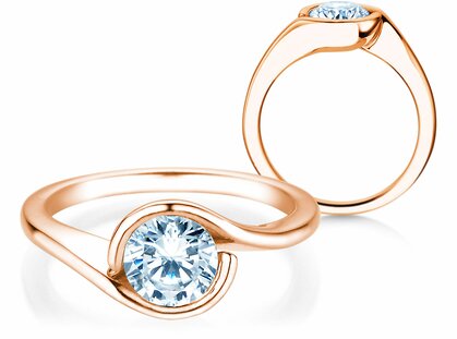 Bague de fiançailles Touch en 14K or rose avec diamant 1,00ct G/SI