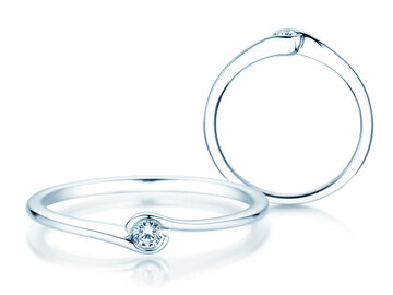 Bague de fiançailles Touch en Argent 925/- avec diamant 0,04ct H/SI