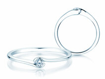 Bague de fiançailles Touch en 18K or blanc avec diamant 0,04ct G/SI
