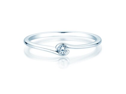 Bague de fiançailles Touch en Argent 925/- avec diamant 0,04ct G/SI