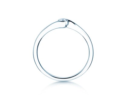 Bague de fiançailles Touch en Argent 925/- avec diamant 0,04ct G/SI