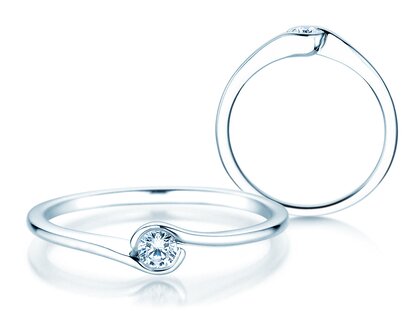 Bague de fiançailles Touch en Argent 925/- avec diamant 0,08ct G/SI