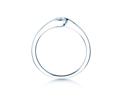 Bague de fiançailles Touch en 14K or blanc avec diamant 0,08ct D/IF