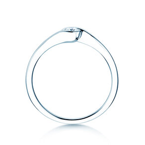 Bague de fiançailles Touch en 14K or blanc avec diamant 0,08ct D/IF